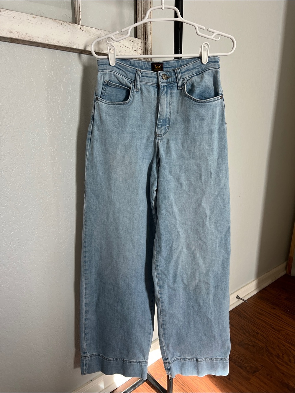 Lee Light Blue Wide-Leg High-Rise Jeans for Women